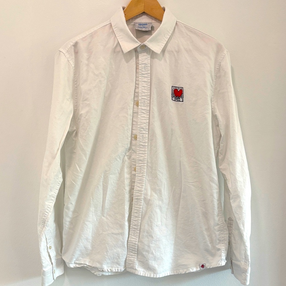 Chevignon x Keith Haring White Shirt with Heart Patch